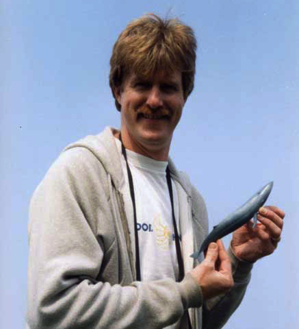 Johnny holding a Real Little Whale Blue Whale